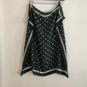 Anthropologie green polka dot scarf
